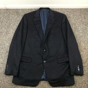 Paul Stuart Sport Coat 100% Italian Cashmere Dark Navy Blue 44XL
